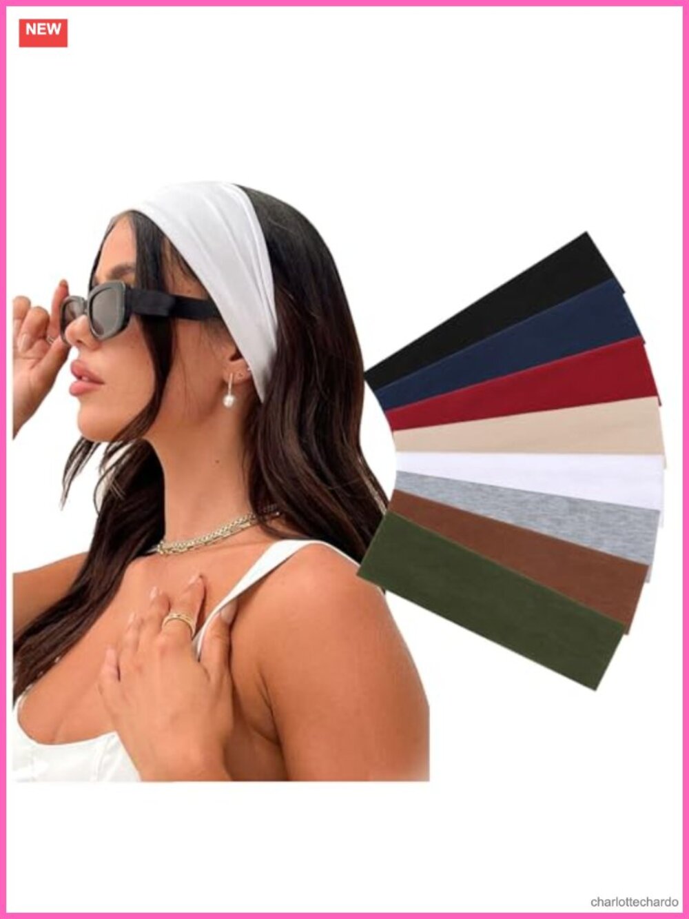 8 Pack Sports Headbands Non-Slip Stretchy Polyester Spandex Hair Accessories